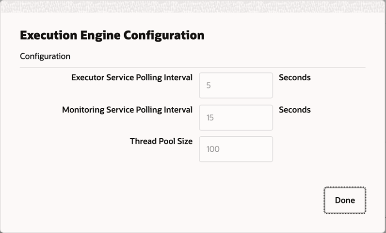 Execution Engine Configuration Window