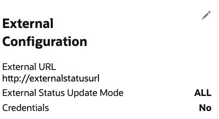 External Configuration Information