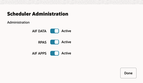 Scheduler Administration Window