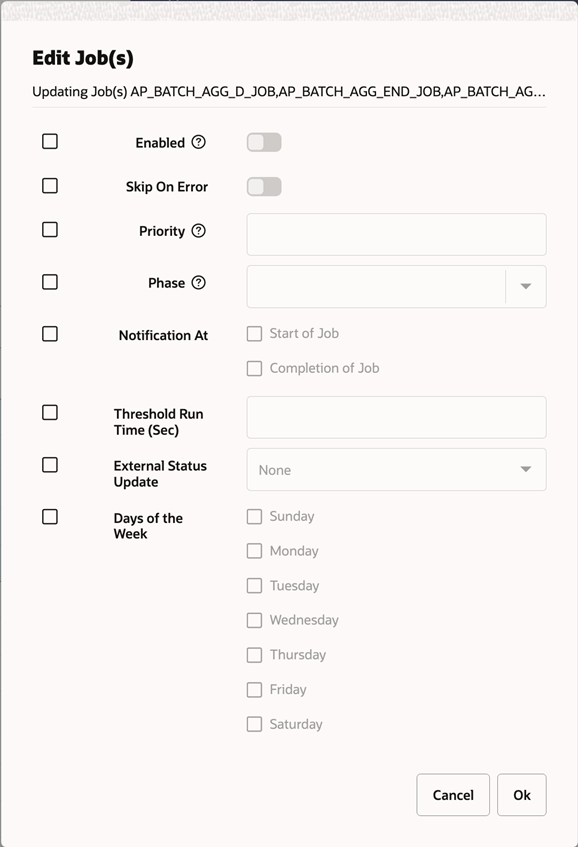 Edit Nightly Batch Window for Multiple Jobs