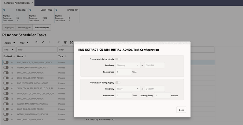 Task Configuration Window