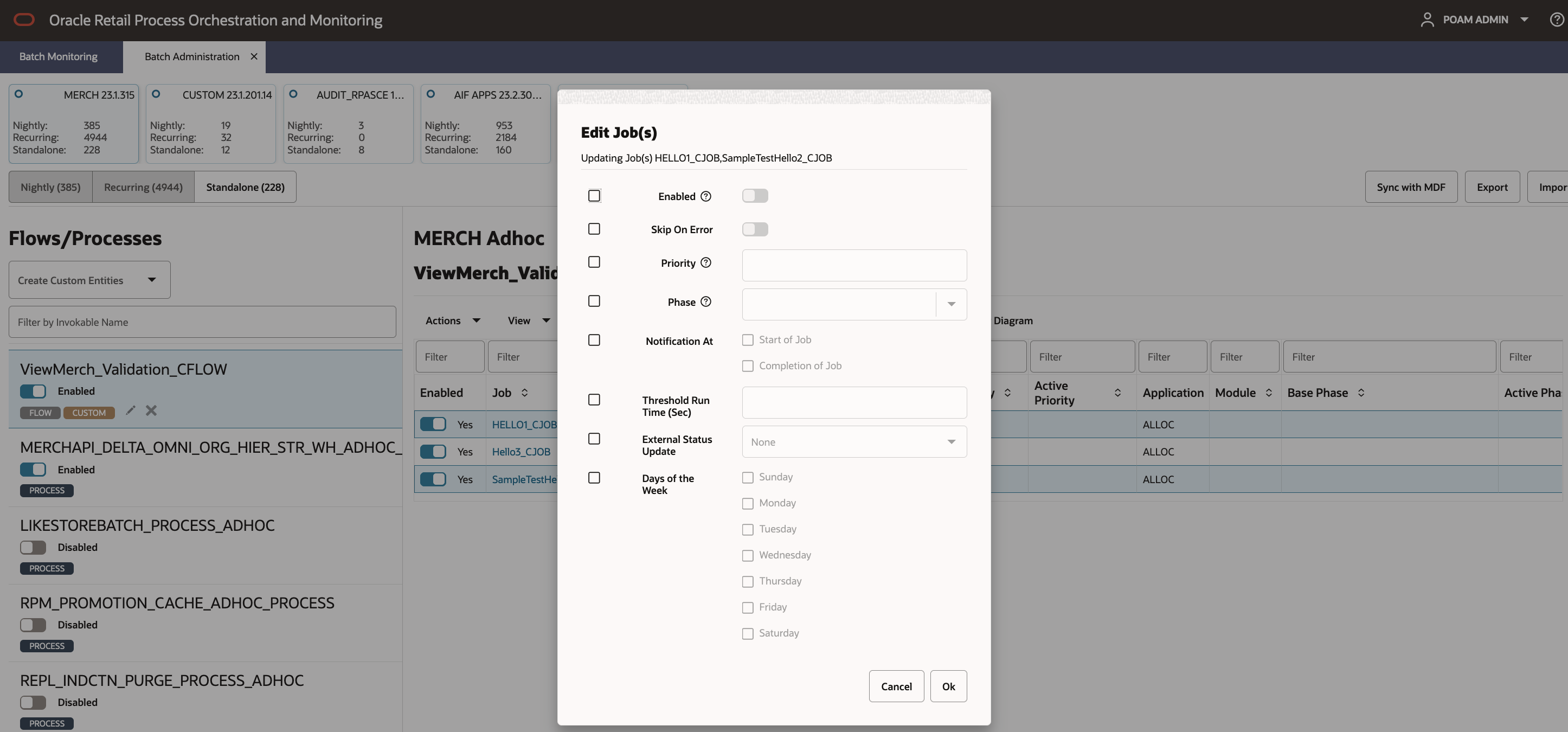 Edit Jobs Window Edit Jobs Window