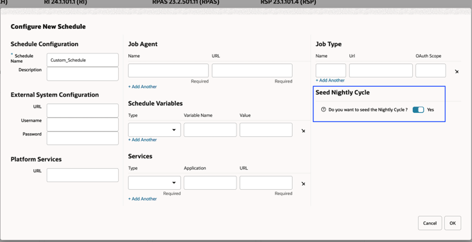 Nightly Seed Job schedule