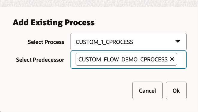 Add Existing Process Window