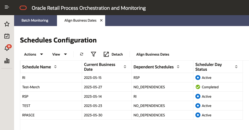 Align Business Dates Tab Align Business Dates Tab