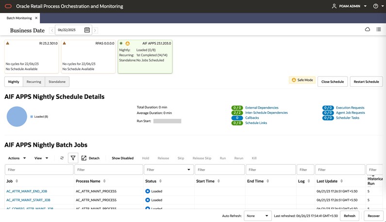 Batch Monitoring Screen Batch Monitoring Screen