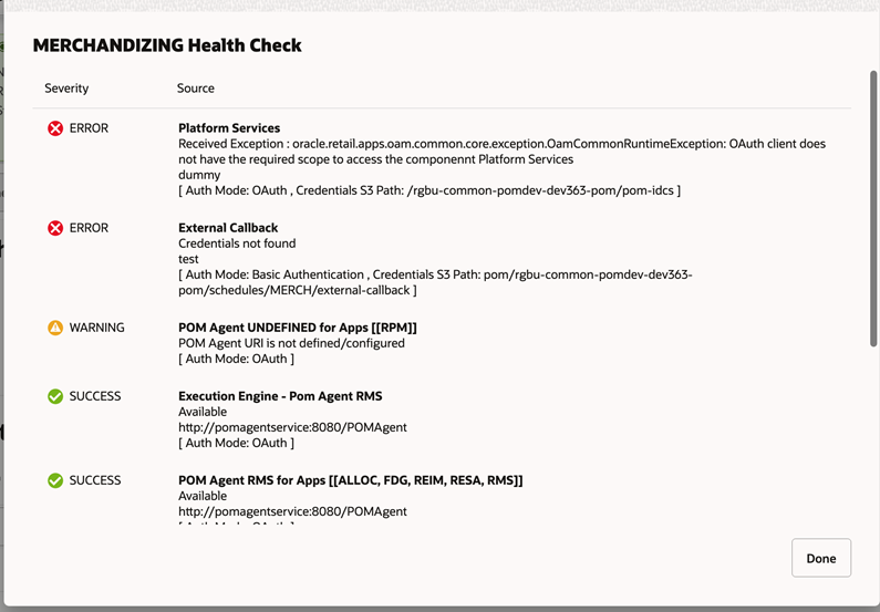 Health Check Window Health Check Window