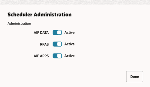 Scheduler Administration Window Scheduler Administration Window
