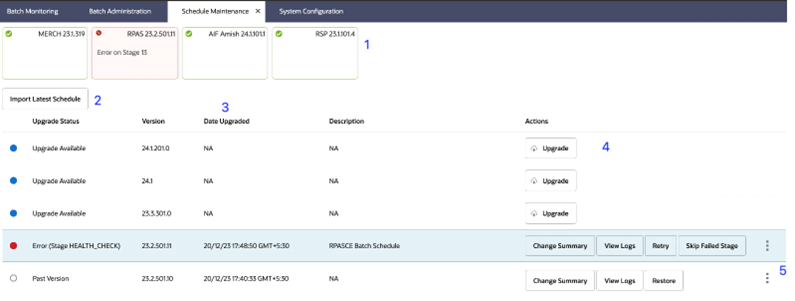 Schedule Maintenance Tab Schedule Maintenance Tab