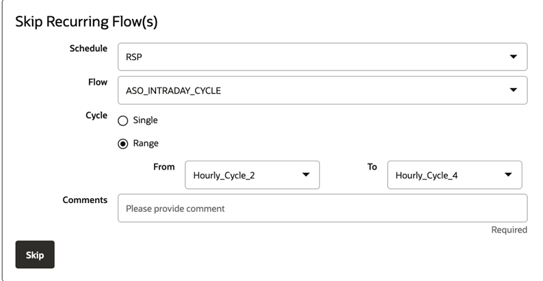 Skip a Range of Hourly Cycles Skip a Range of Hourly Cycles