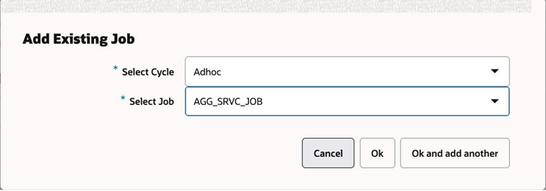 Add Existing Job Window