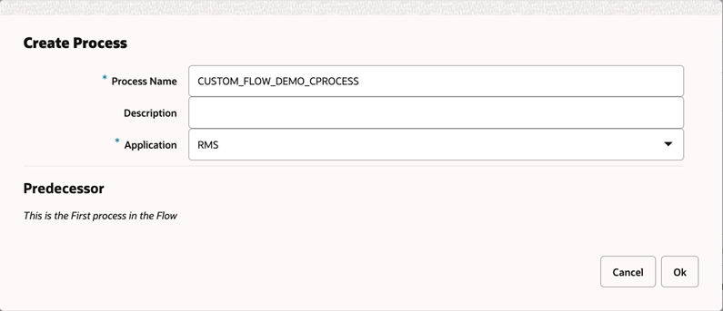 Create Process Window