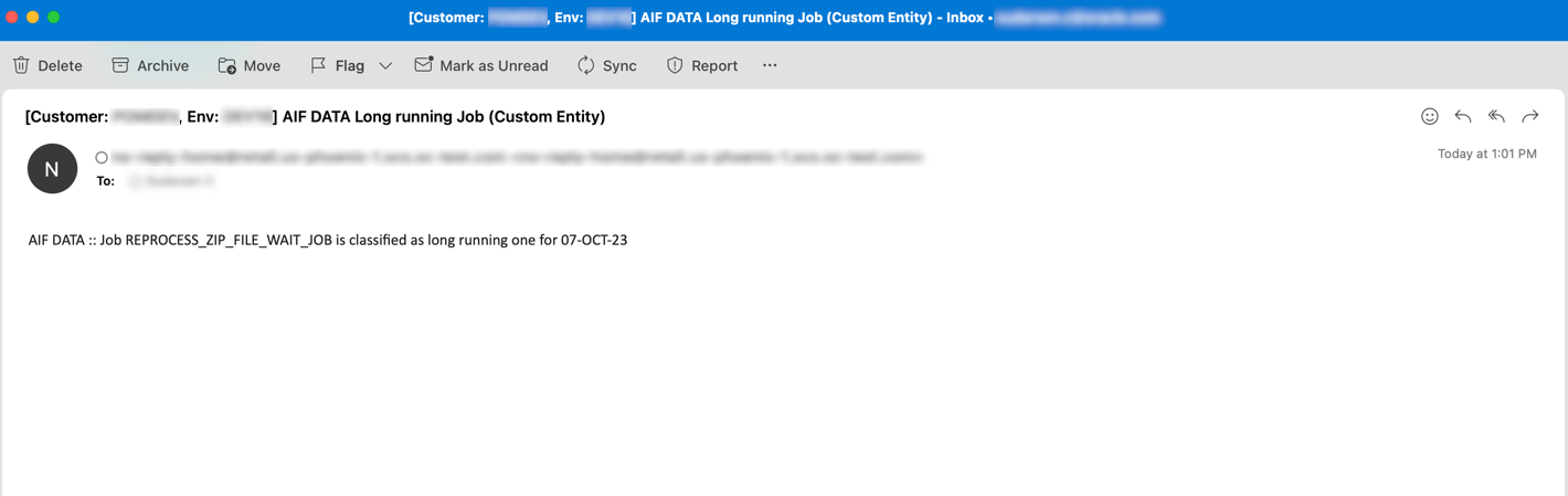 Example Email for Long-Running Job Example Email for Long-Running Job