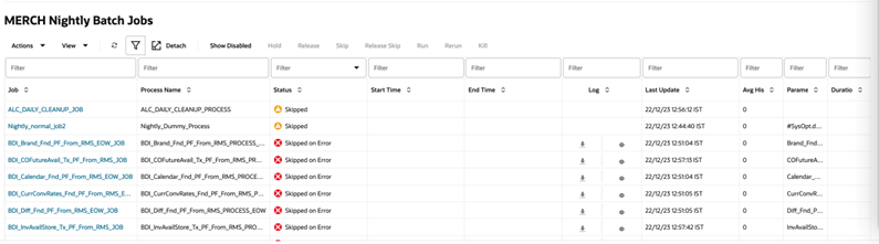 Batch Jobs Section