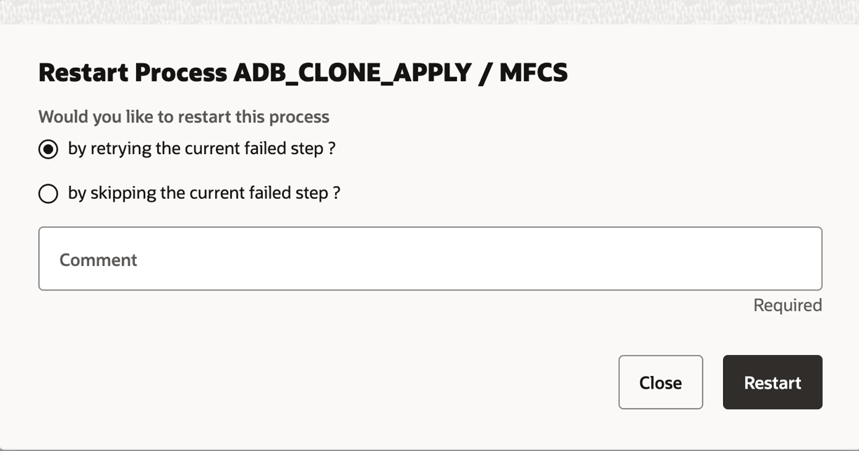 Active Migration - Restart Process
