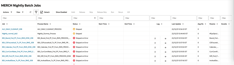 Batch Jobs Section Batch Jobs Section