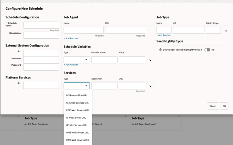 Configure New Schedule Window Configure New Schedule Window
