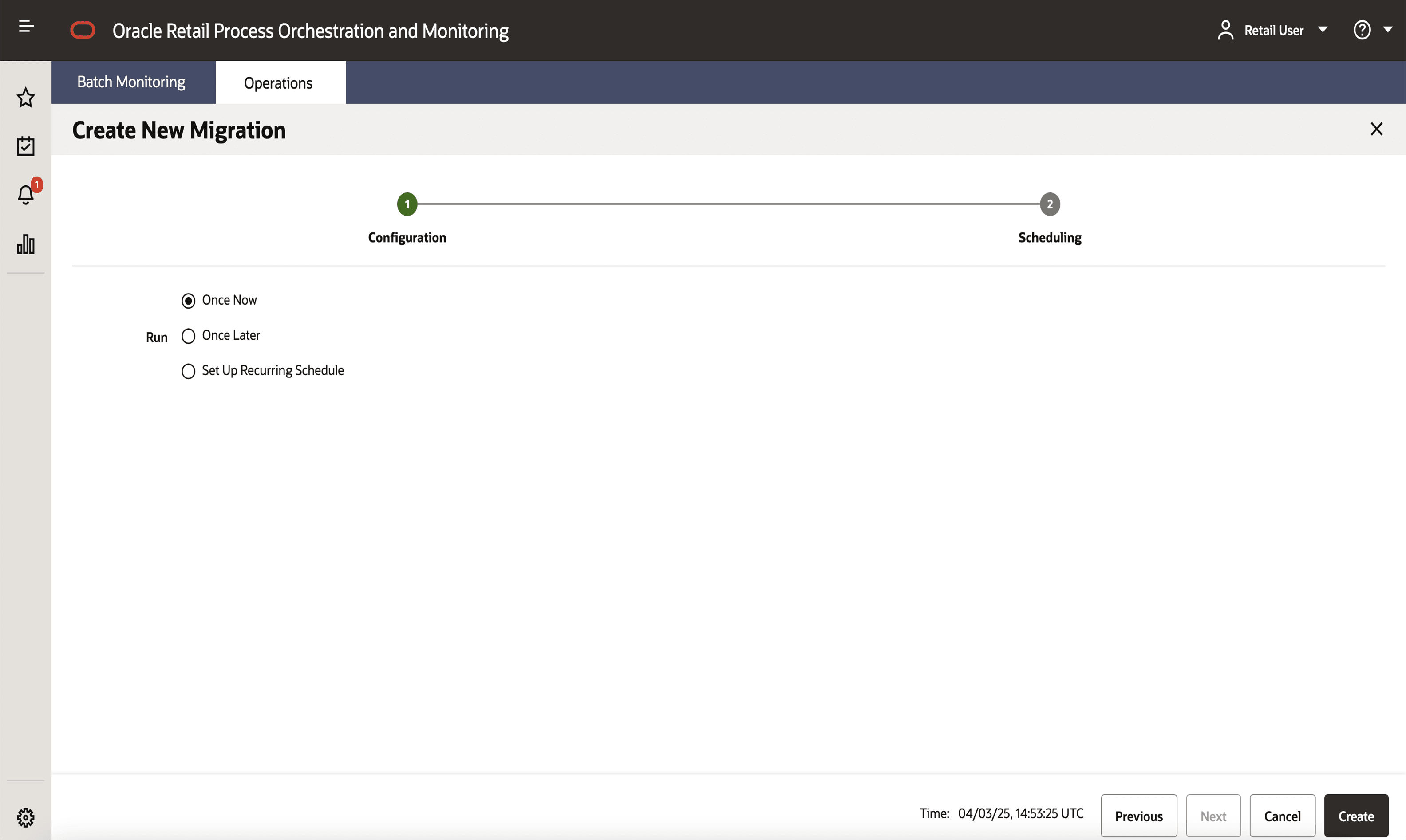 Create New Migration – Scheduling – Once Now Create New Migration – Scheduling – Once Now
