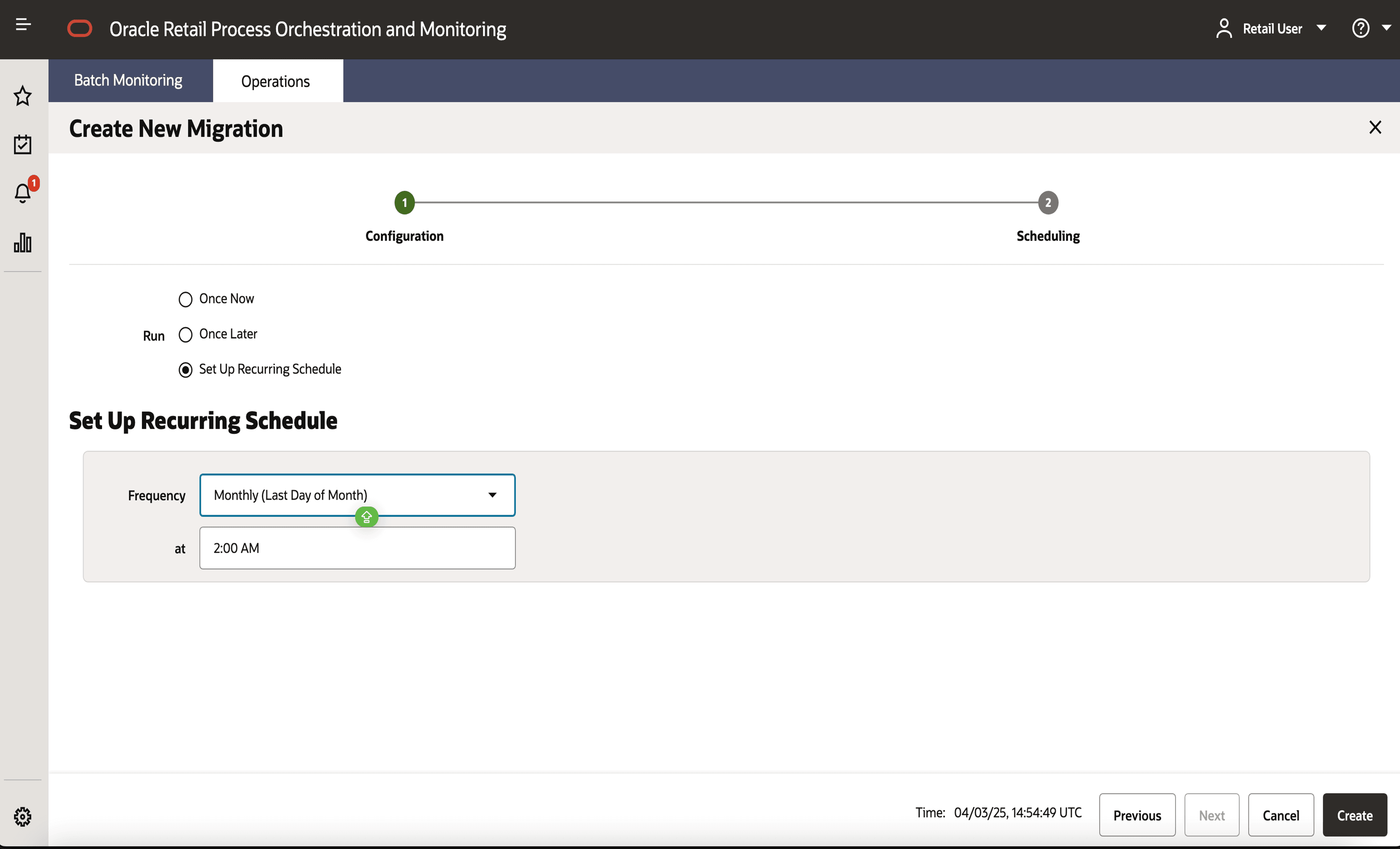 Create New Migration – Scheduling – Recurring – Monthly (Last Day of Month) Create New Migration – Scheduling – Recurring – Monthly (Last Day of Month)