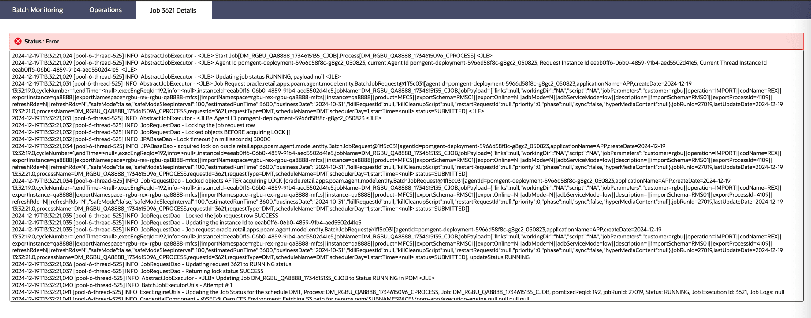 Detail of Data Migration Process in Error Status Detail of Data Migration Process in Error Status