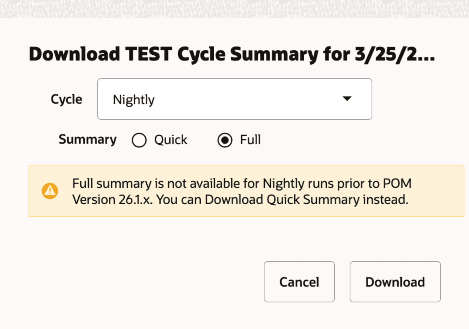 Download Full Cycle Summary Download Full Cycle Summary