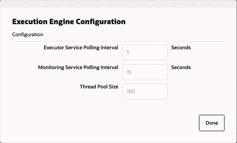 Execution Engine Configuration Window Execution Engine Configuration Window