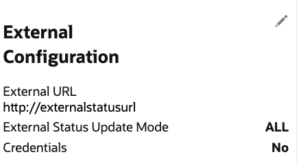 External Configuration Information
