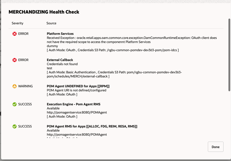 Health Check Window Health Check Window