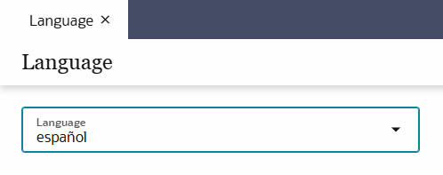 Select Language Menu