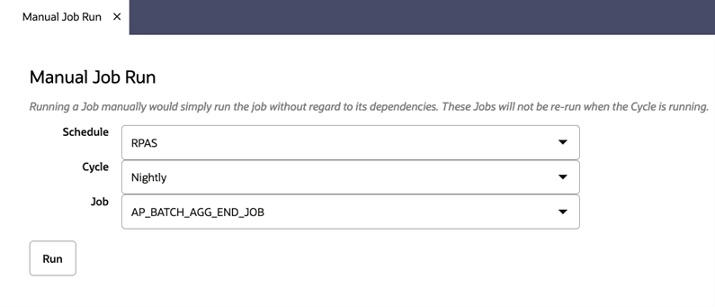 Manual Job Run Manual Job Run