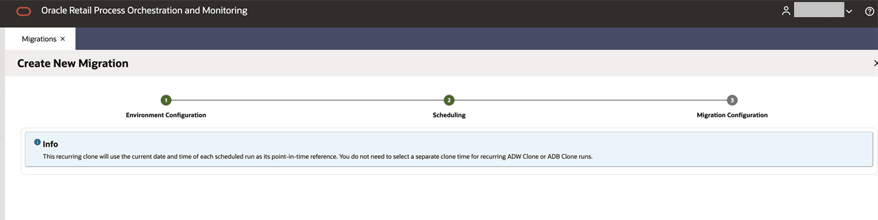 Migration Configuration - Recurring Schedule
