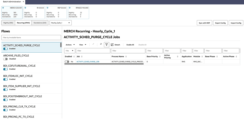 Recurring Batch List Recurring Batch List