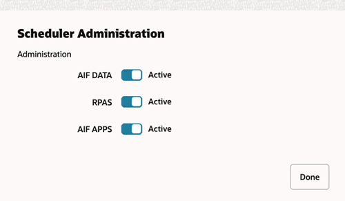 Scheduler Administration Window Scheduler Administration Window