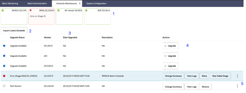 Schedule Maintenance Tab Schedule Maintenance Tab