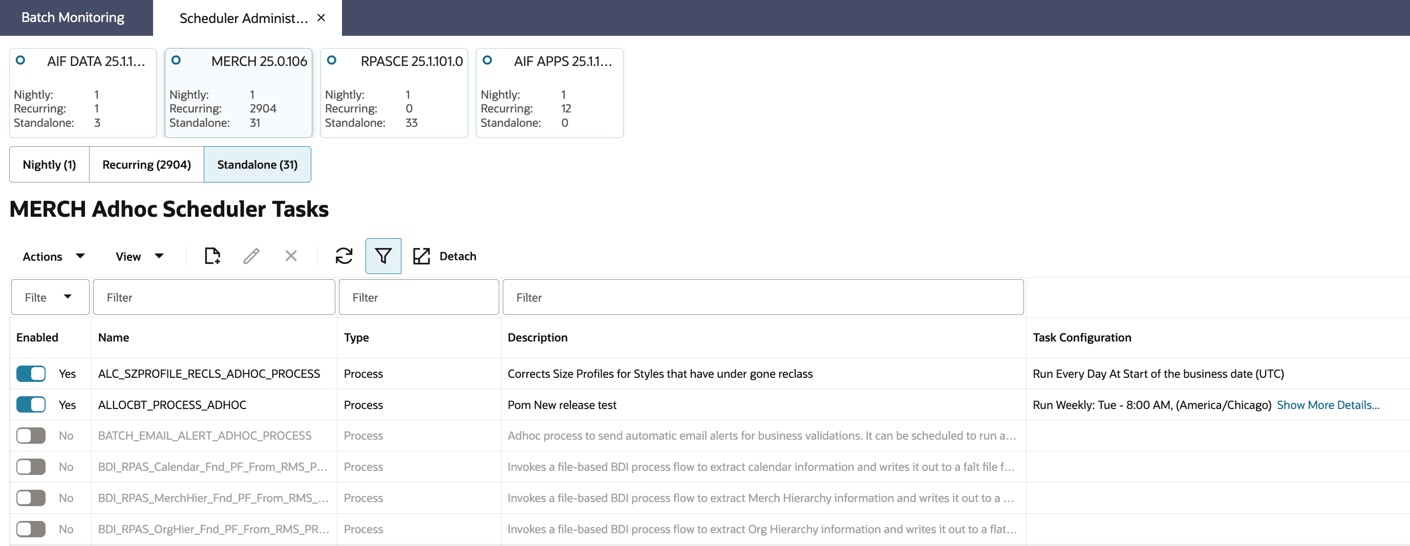 Standalone Scheduler Tasks Administration Standalone Scheduler Tasks Administration