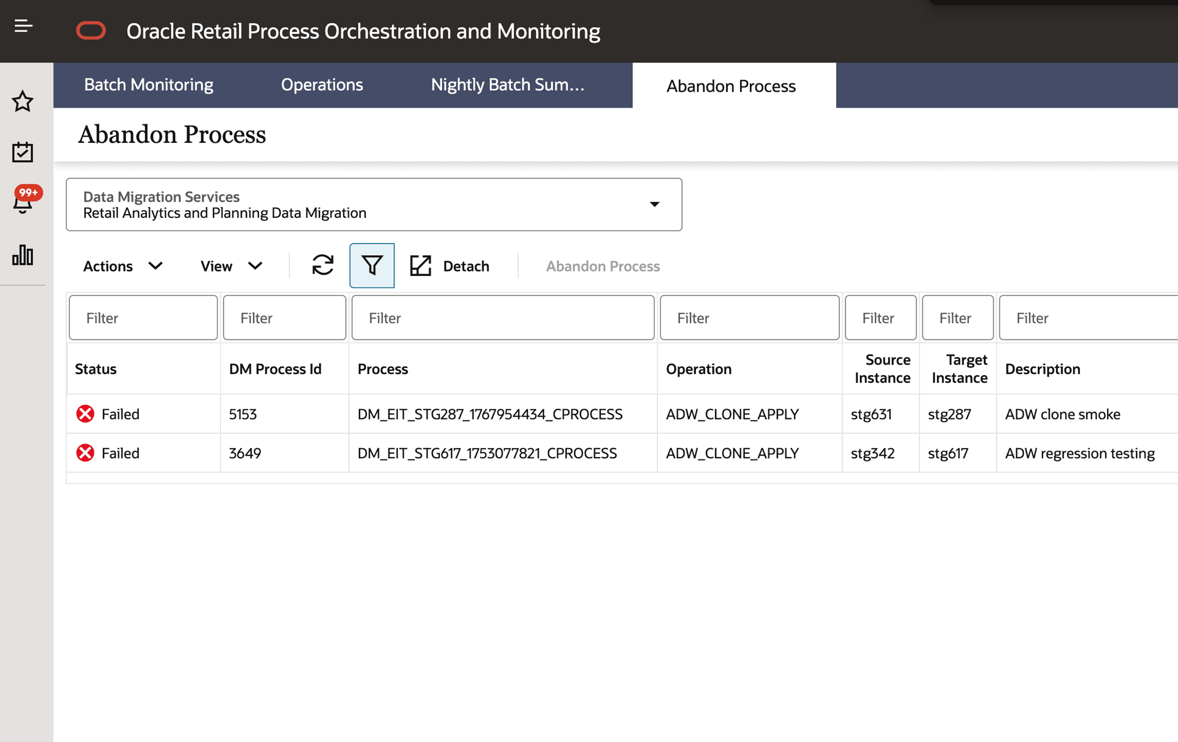 Utilities - Abandon Process Utilities - Abandon Process