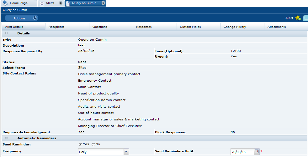 This figure shows the Alert Details page. This figure shows the Alert Details page.