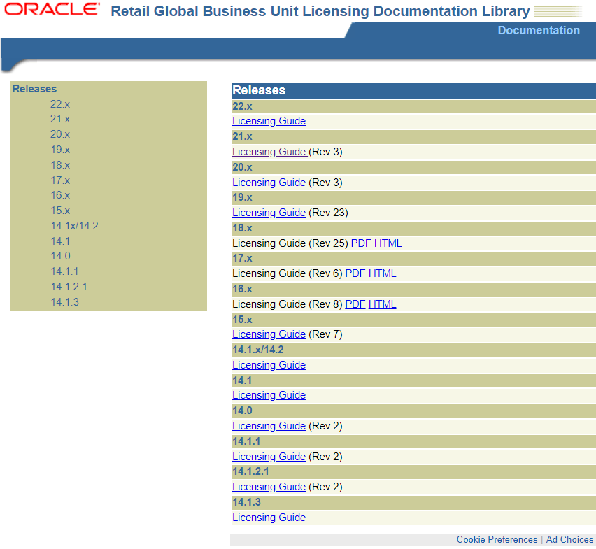 This image shows an example of the Legal Notices page. This image shows an example of the Legal Notices page.