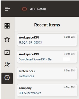 This image shows the Recent Items menu. This image shows the Recent Items menu.