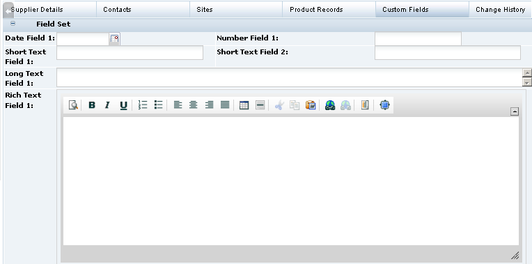 This figure shows the Custom Fields open for editing. This figure shows the Custom Fields open for editing.