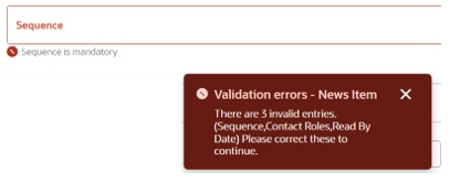 This image shows a validation error. This image shows a validation error.
