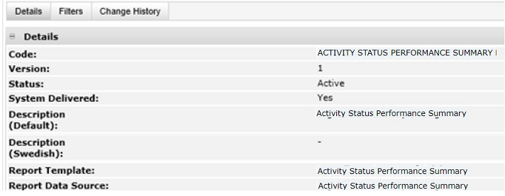 This figure shows the Report Design Details.