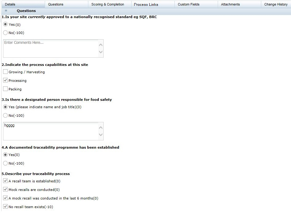 This figure shows the Assessment Questions page. This figure shows the Assessment Questions page.