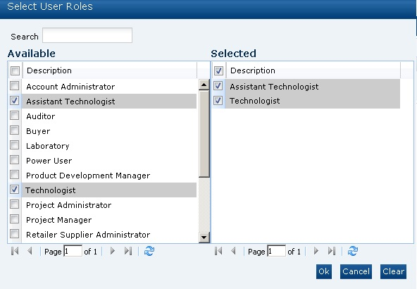 This figure shows the Select User Roles dialog box. This figure shows the Select User Roles dialog box.