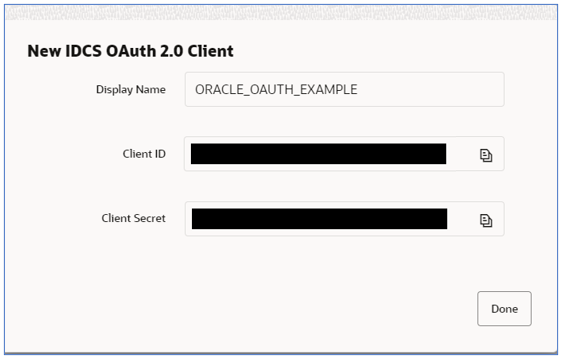 This image shows the New IDCS OAuth 2.0 Client page. This image shows the New IDCS OAuth 2.0 Client page.
