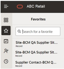 This image shows the Favorites menu. This image shows the Favorites menu.