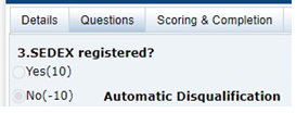 This figure shows the automatic disqualification.