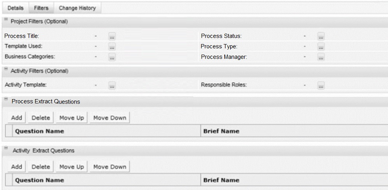 This figure shows the Extract Criteria Details for filters. This figure shows the Extract Criteria Details for filters.