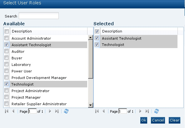This figure shows the Select User Roles dialog box. This figure shows the Select User Roles dialog box.