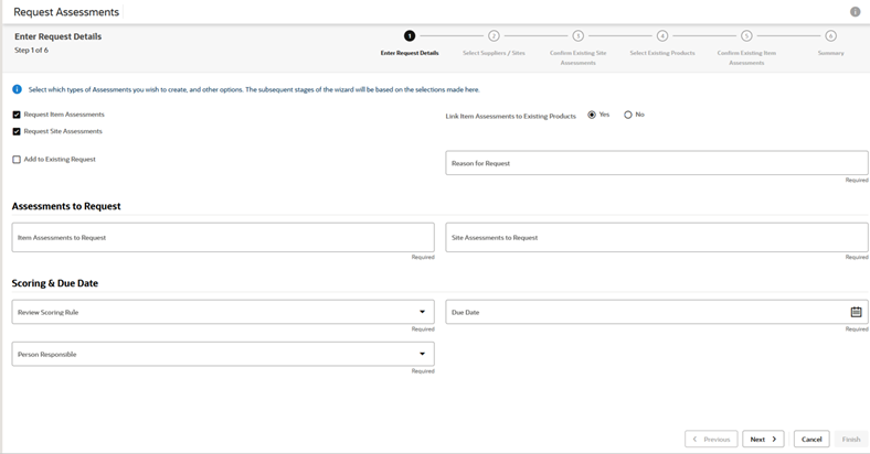 This figure shows the Enter Request Details page.